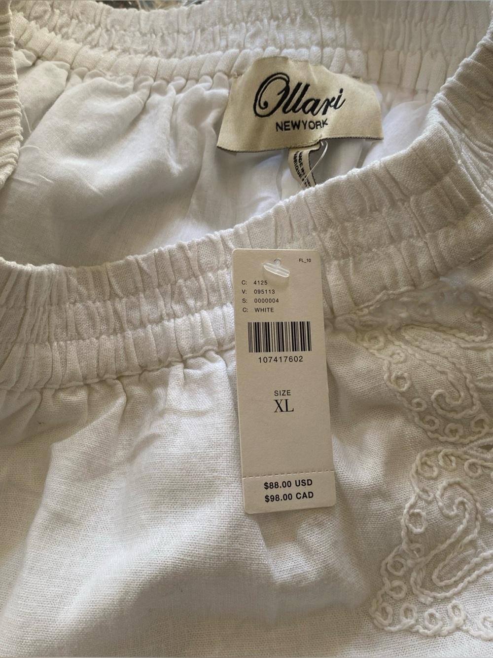 Anthropologie Ollari Cutwork Pull-On Shorts XL white color new with tag nwt - Picture 5 of 10